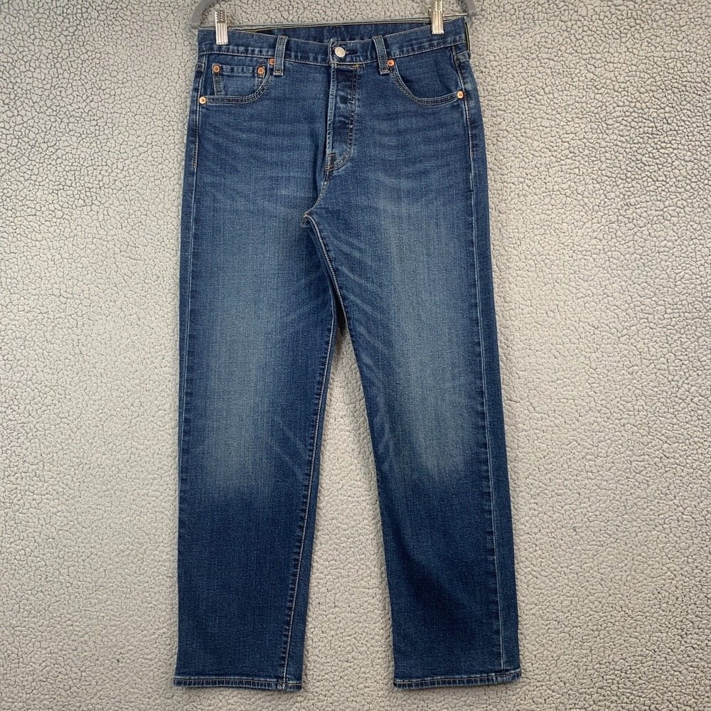 Levis Jeans Mens 30 Blue Denim 501 Original Straight Button Fly Pants Size 30x30